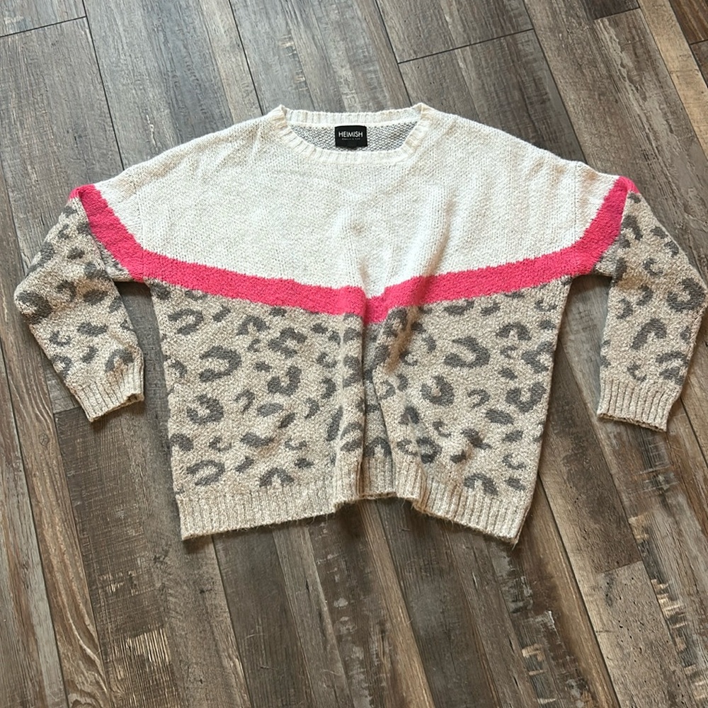 Leopard Hot Pink Sweater
